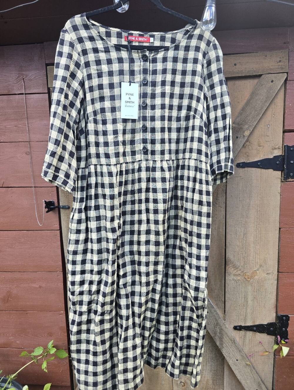 NWT Pyne & Smith no.12 dress in montmartre check linen